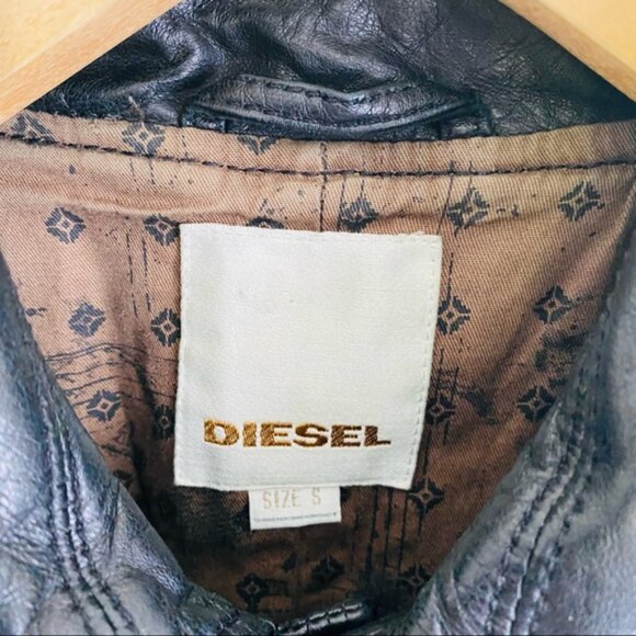 Diesel Cropped Leather Jacket - Picture 5 of 13